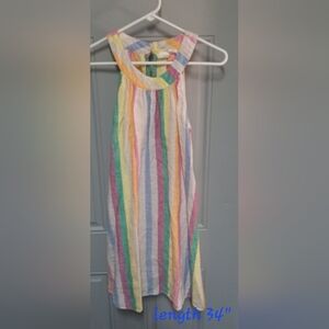 C&C California Striped Halter Dress Linen